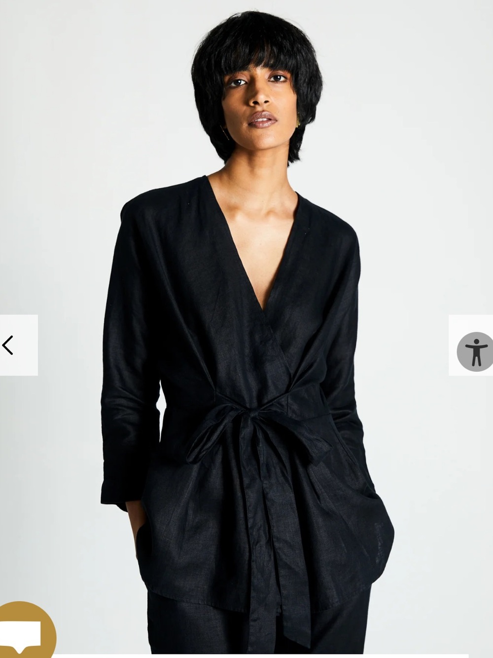 NEW Resistor Women’s Black Hemp The Power Moves Shirt XL Tie Kimono Sustainable
